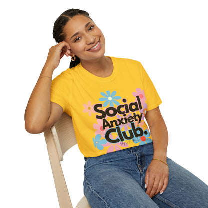 Social Anxiety Club Unisex Softstyle T-Shirt- Floral
