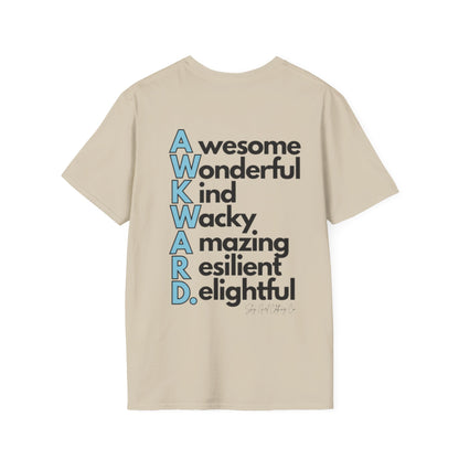 A.W.K.W.A.R.D. Unisex Softstyle T-Shirt- Standard Logo Back