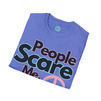 People Scare Me Unisex Softstyle T-Shirt- Peace Sign