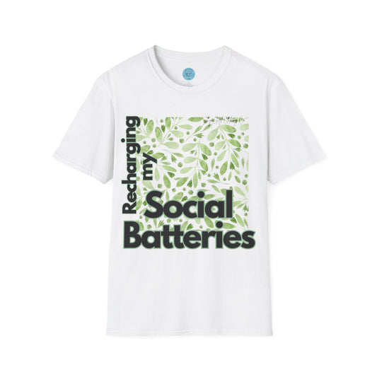 Recharging my Social Batteries Unisex Softstyle T-Shirt- Floral