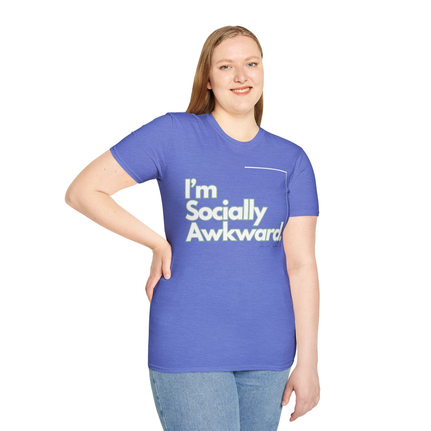 I'm Socially Awkward Unisex Softstyle T-Shirt-Logo White