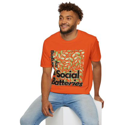 Recharging my Social Batteries Unisex Softstyle T-Shirt- Floral