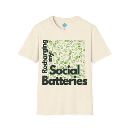Recharging my Social Batteries Unisex Softstyle T-Shirt- Floral