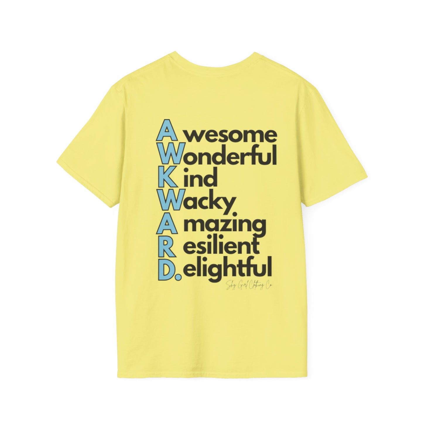 A.W.K.W.A.R.D. Unisex Softstyle T-Shirt- Standard Logo Back