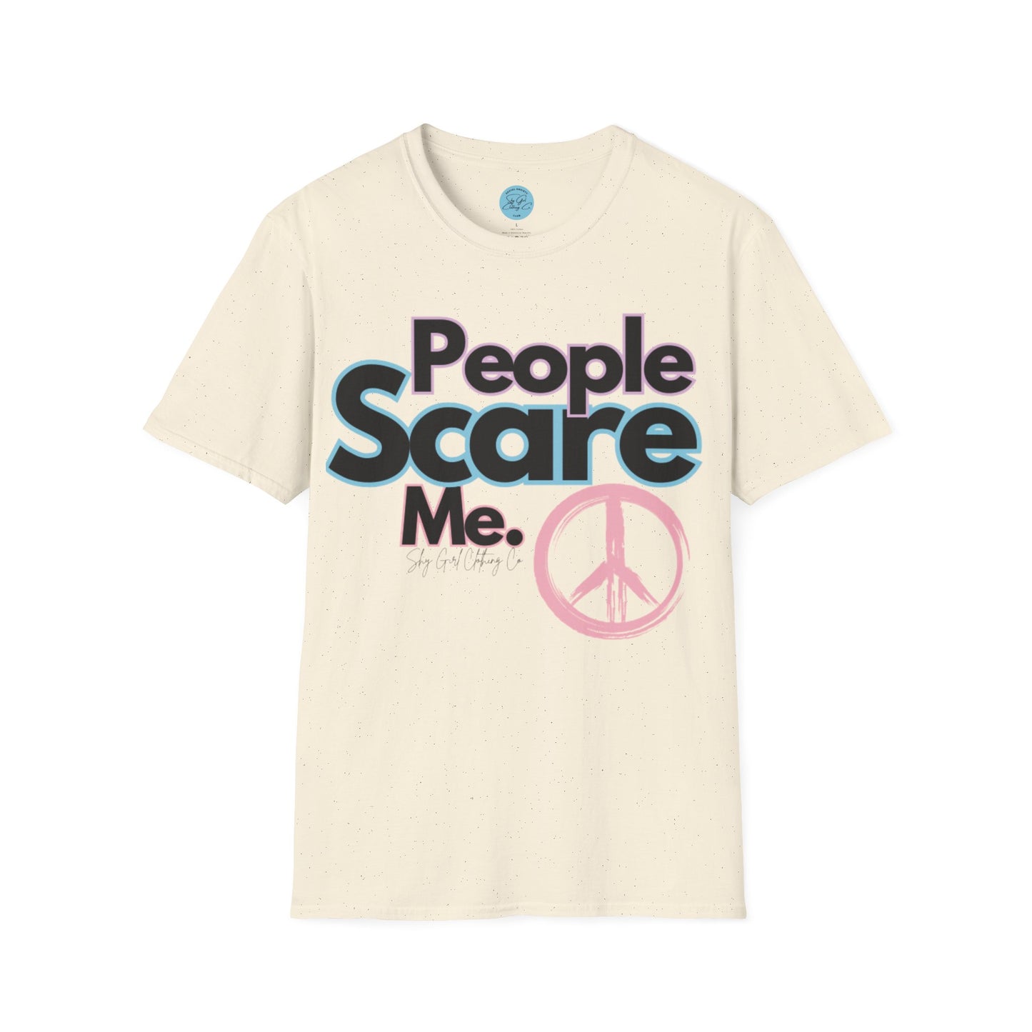 People Scare Me Unisex Softstyle T-Shirt- Peace Sign