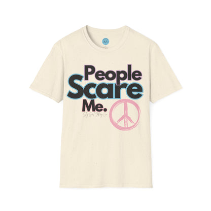 People Scare Me Unisex Softstyle T-Shirt- Peace Sign