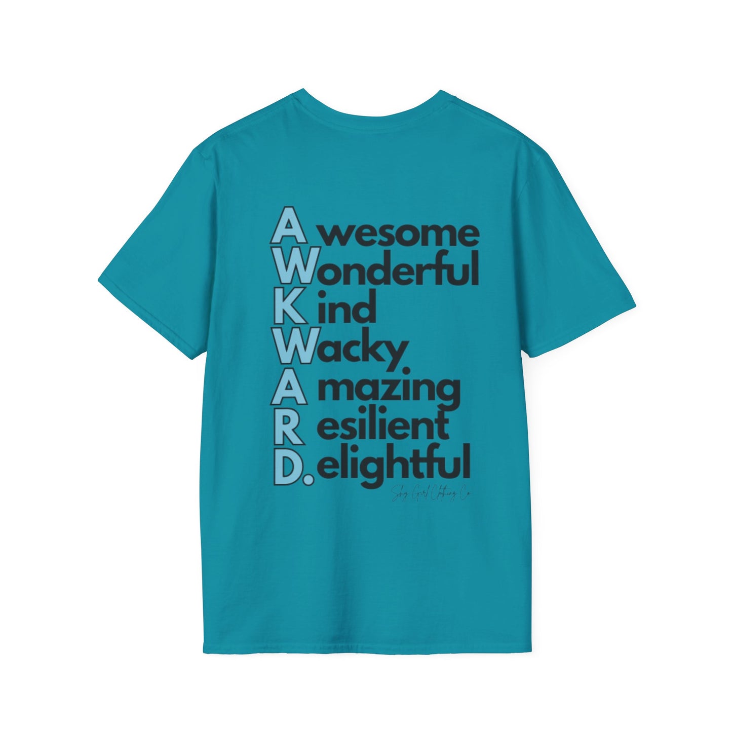 A.W.K.W.A.R.D. Unisex Softstyle T-Shirt- Standard Logo Back