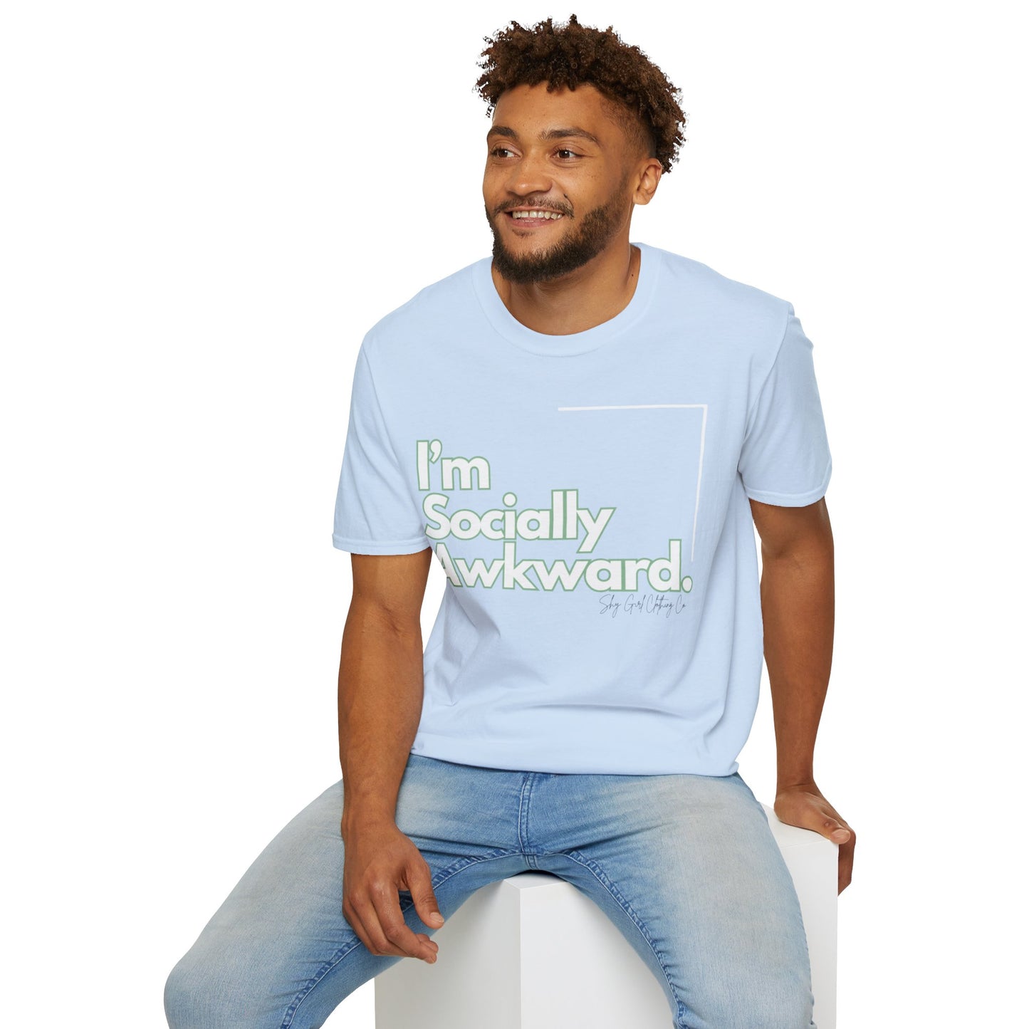 I'm Socially Awkward Unisex Softstyle T-Shirt-Logo White