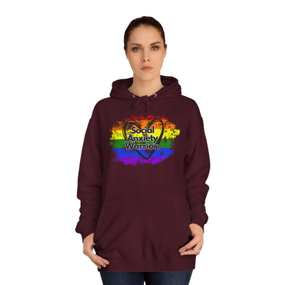 Rainbow Front Unisex College Hoodie