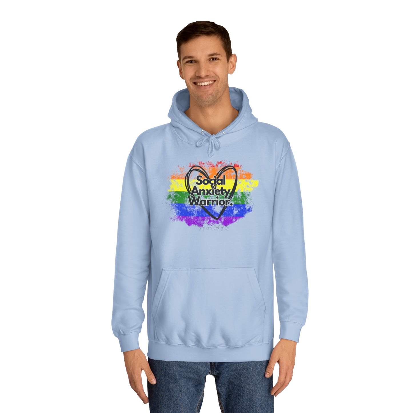 Rainbow Front Unisex College Hoodie