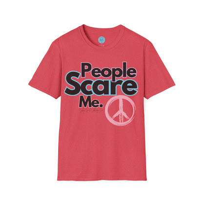 People Scare Me Unisex Softstyle T-Shirt- Peace Sign