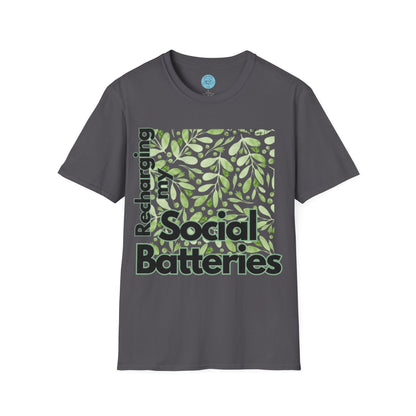 Recharging my Social Batteries Unisex Softstyle T-Shirt- Floral