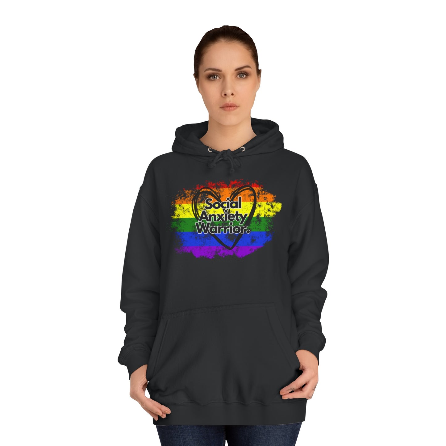Rainbow Front Unisex College Hoodie