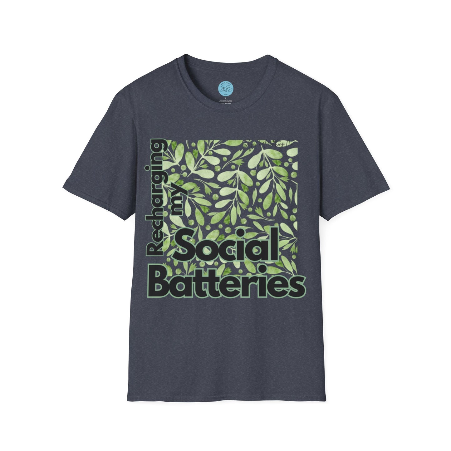 Recharging my Social Batteries Unisex Softstyle T-Shirt- Floral
