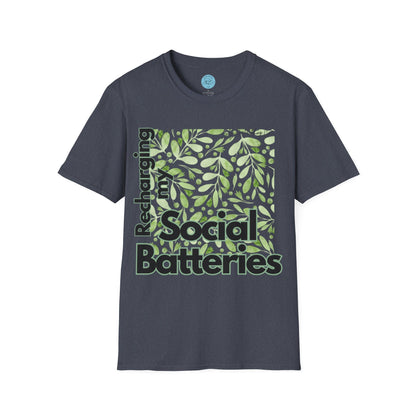 Recharging my Social Batteries Unisex Softstyle T-Shirt- Floral