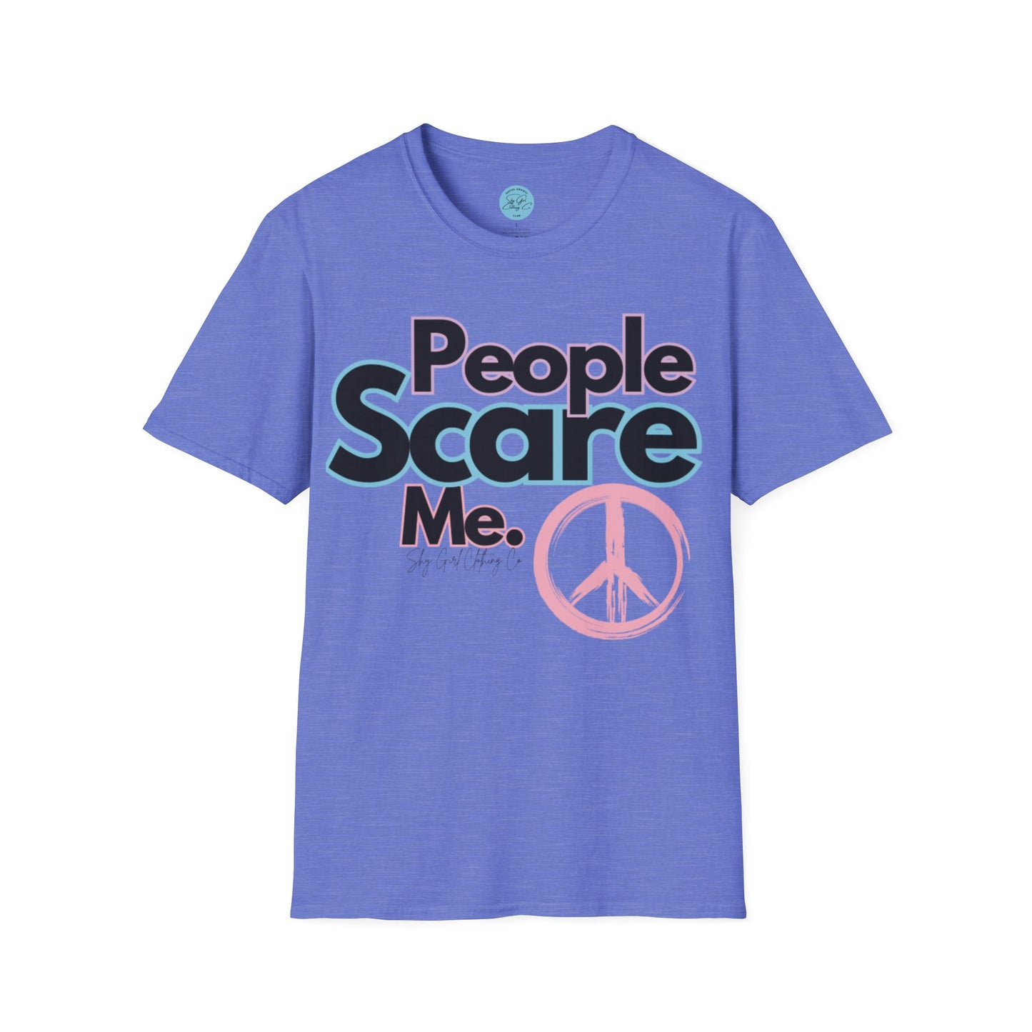 People Scare Me Unisex Softstyle T-Shirt- Peace Sign