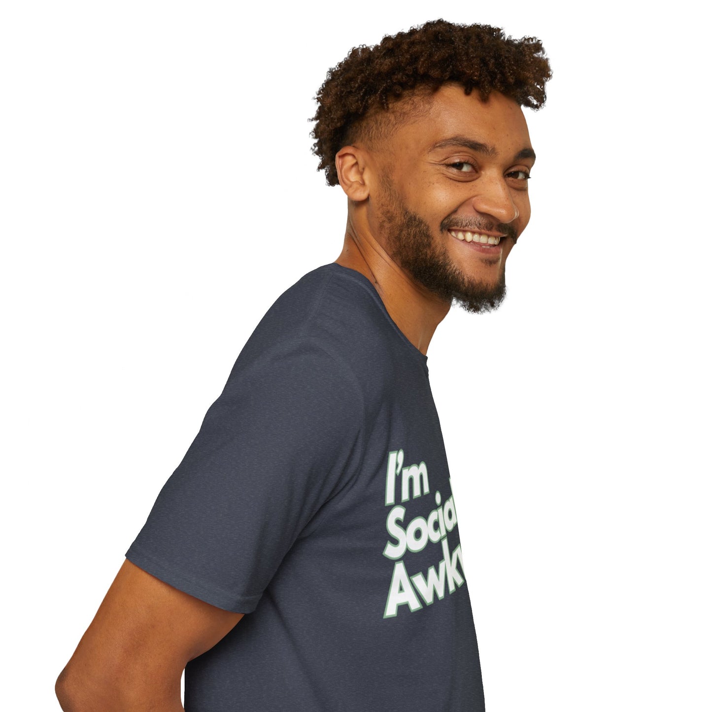 I'm Socially Awkward Unisex Softstyle T-Shirt-Logo White