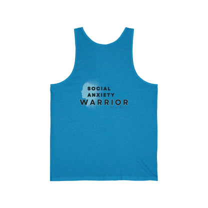 Social Anxiety Warrior Unisex Jersey Tank- Standard Logo Back