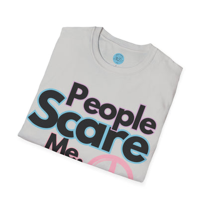 People Scare Me Unisex Softstyle T-Shirt- Peace Sign