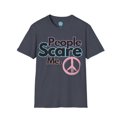 People Scare Me Unisex Softstyle T-Shirt- Peace Sign