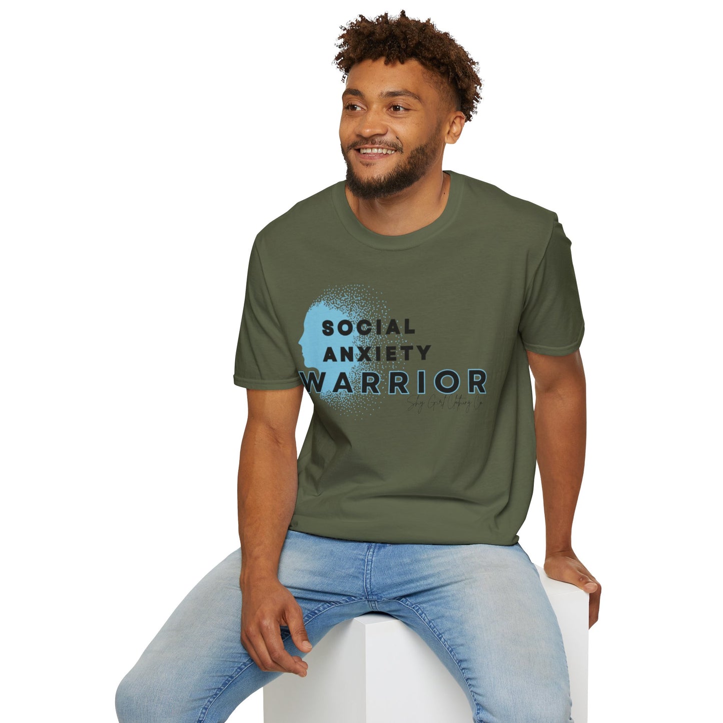 Social Anxiety Warrior Unisex Softstyle T-Shirt- Standard Logo