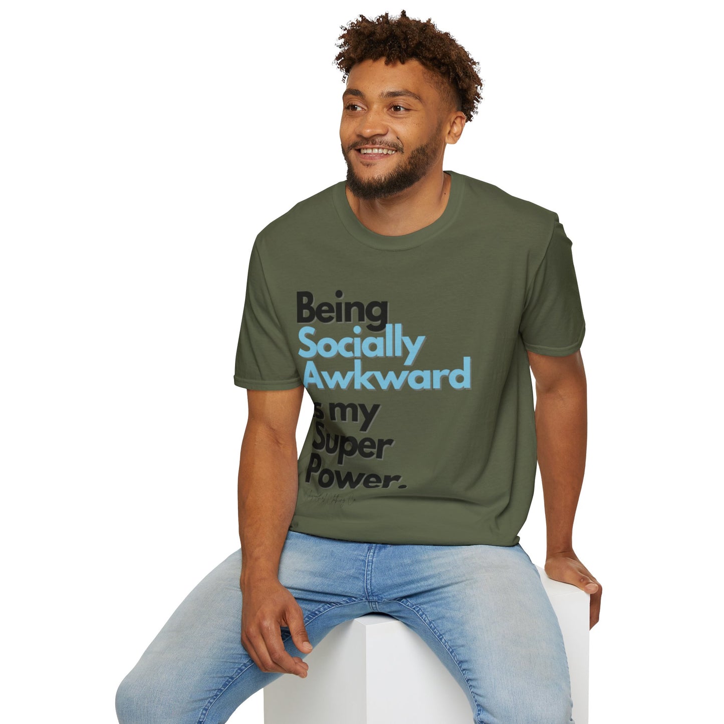 Being Socially Awkward is my Super Power Unisex Softstyle T-Shirt- Standard