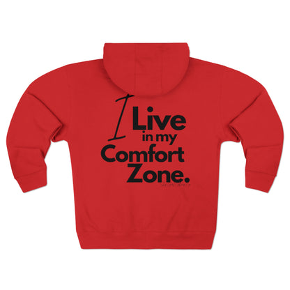 Comfort Zone Unisex Zip Hoodie- Standard Logo Back