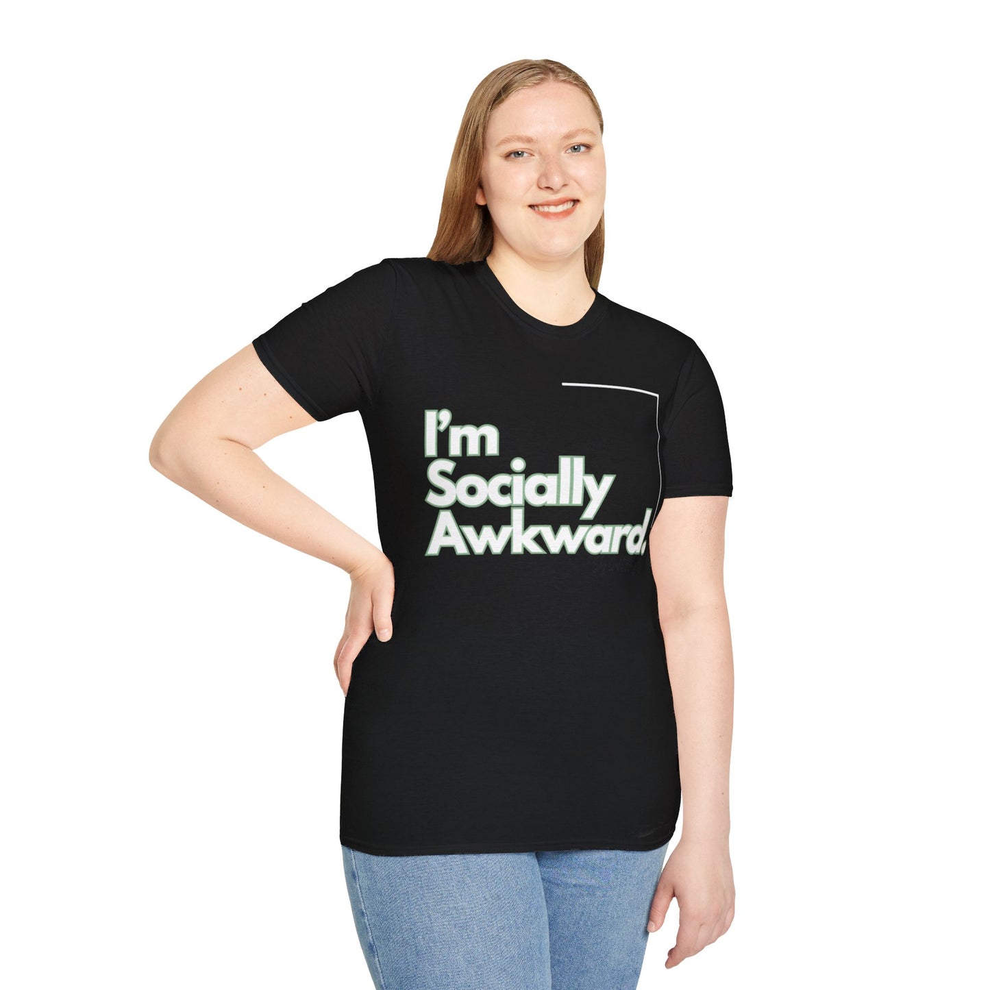 I'm Socially Awkward Unisex Softstyle T-Shirt-Logo White