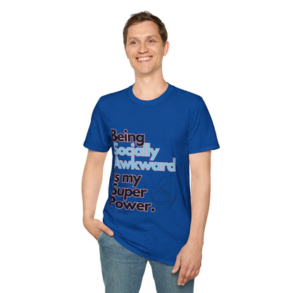 Being Socially Awkward is my Super Power Unisex Softstyle T-Shirt- Butterfly