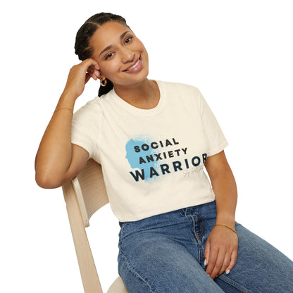 Social Anxiety Warrior Unisex Softstyle T-Shirt- Standard Logo