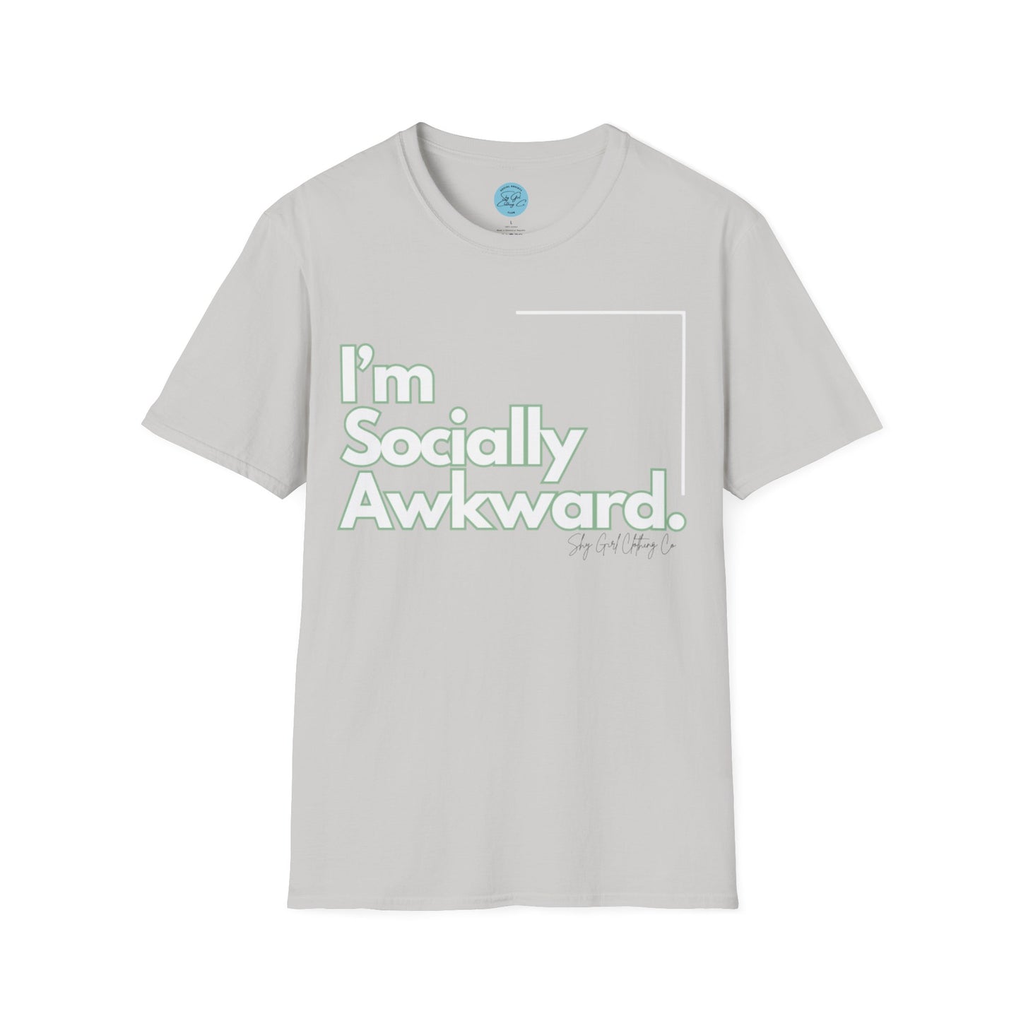 I'm Socially Awkward Unisex Softstyle T-Shirt-Logo White