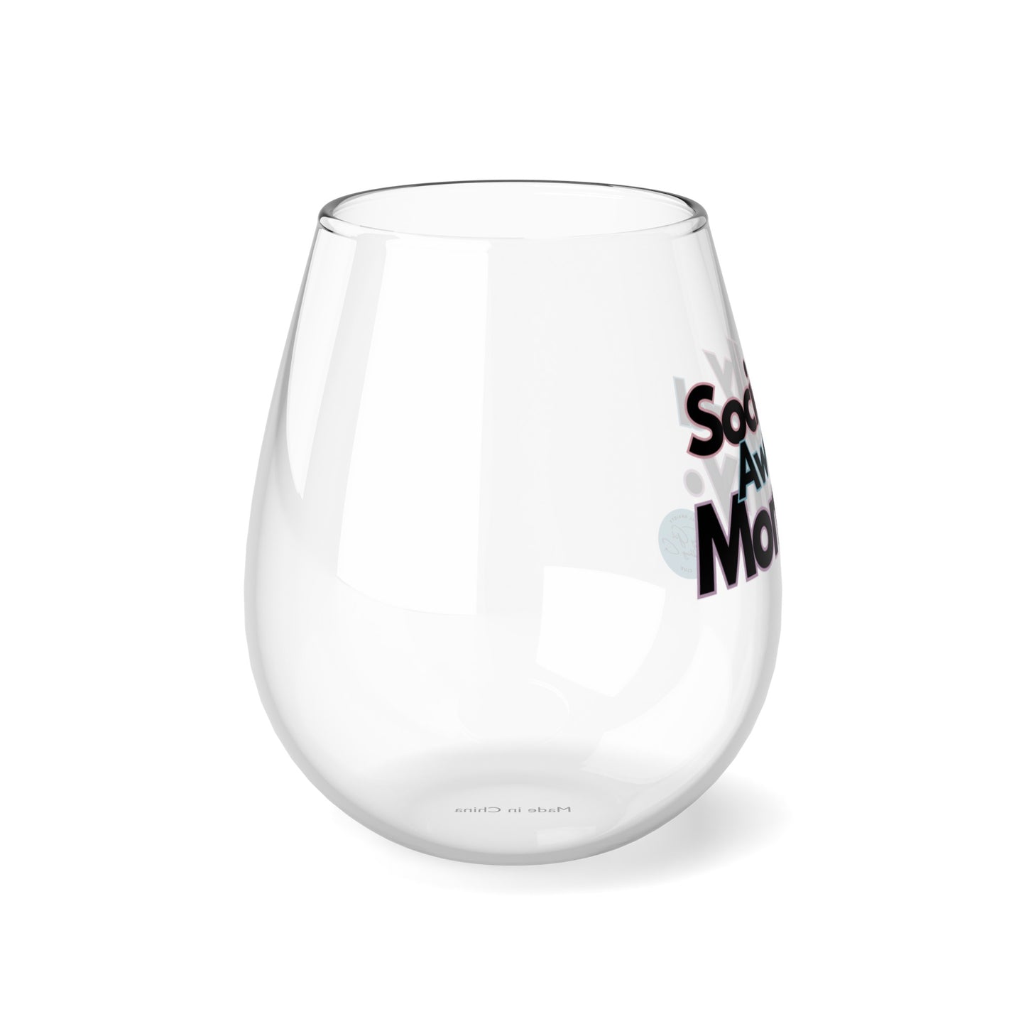 Socially Awkward Mommy Stemless Wine Glass, 11.75oz