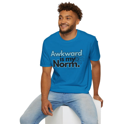 Awkward is my Norm Blue Unisex Softstyle T-Shirt- Floral
