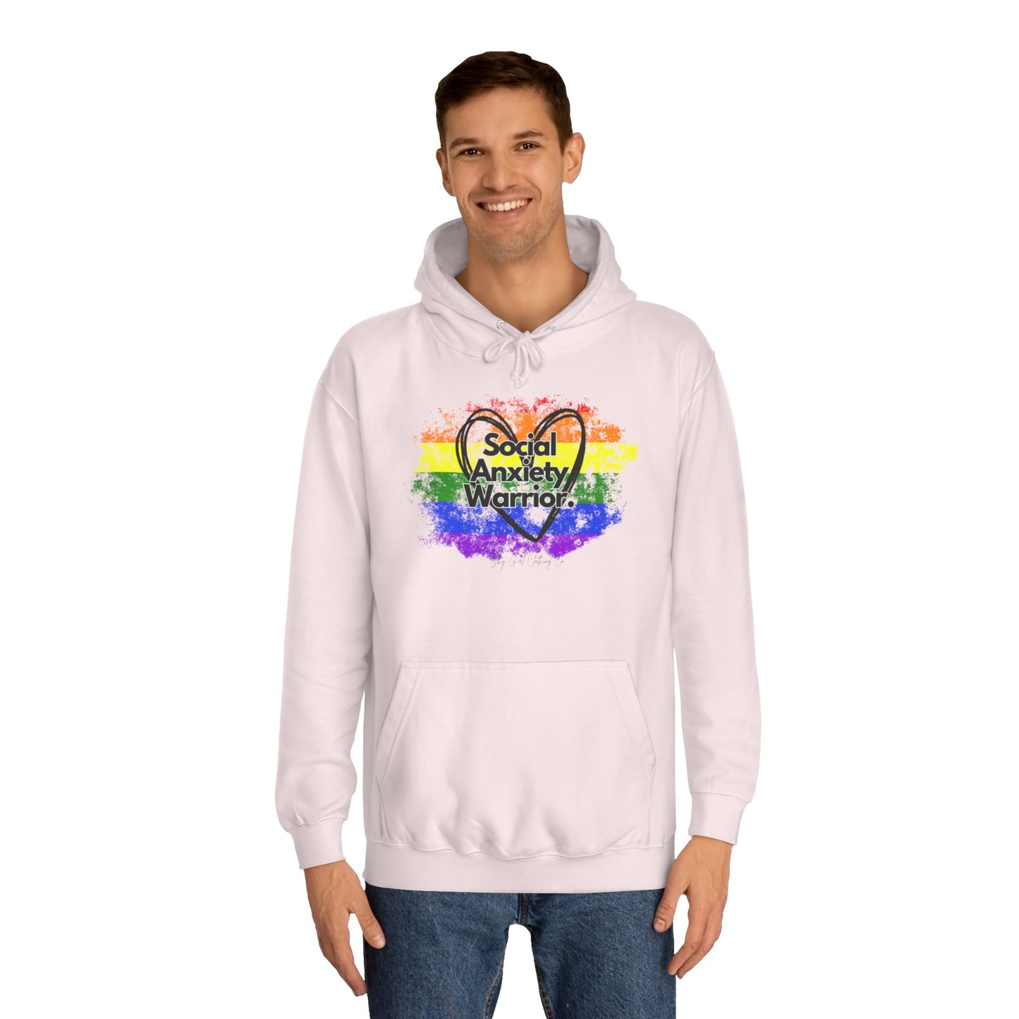 Rainbow Front Unisex College Hoodie