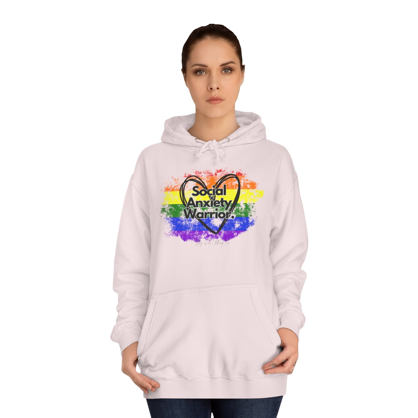 Rainbow Front Unisex College Hoodie