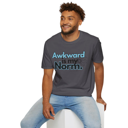 Awkward is my Norm Blue Unisex Softstyle T-Shirt- Floral