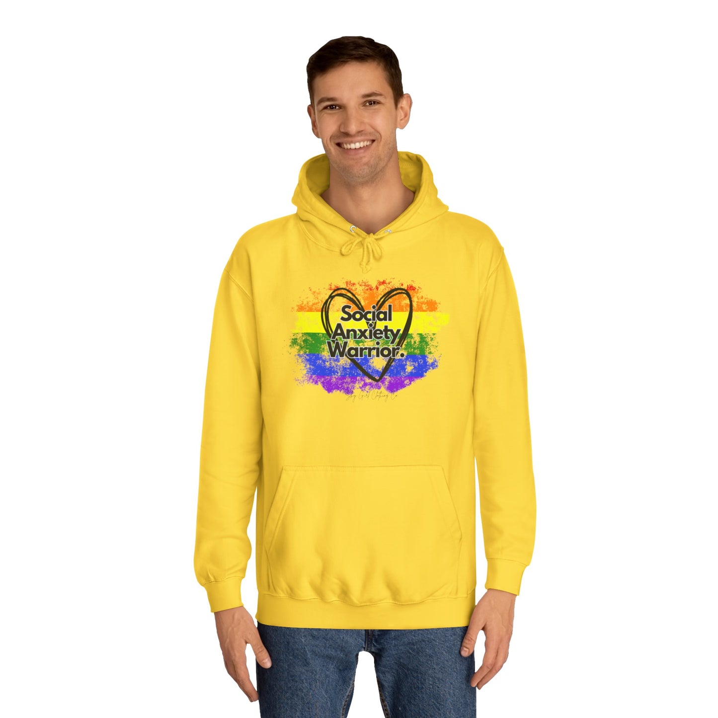 Rainbow Front Unisex College Hoodie