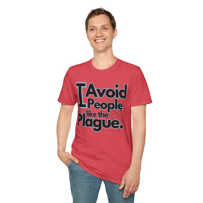 I Avoid People Unisex Softstyle T-Shirt- Floral Front