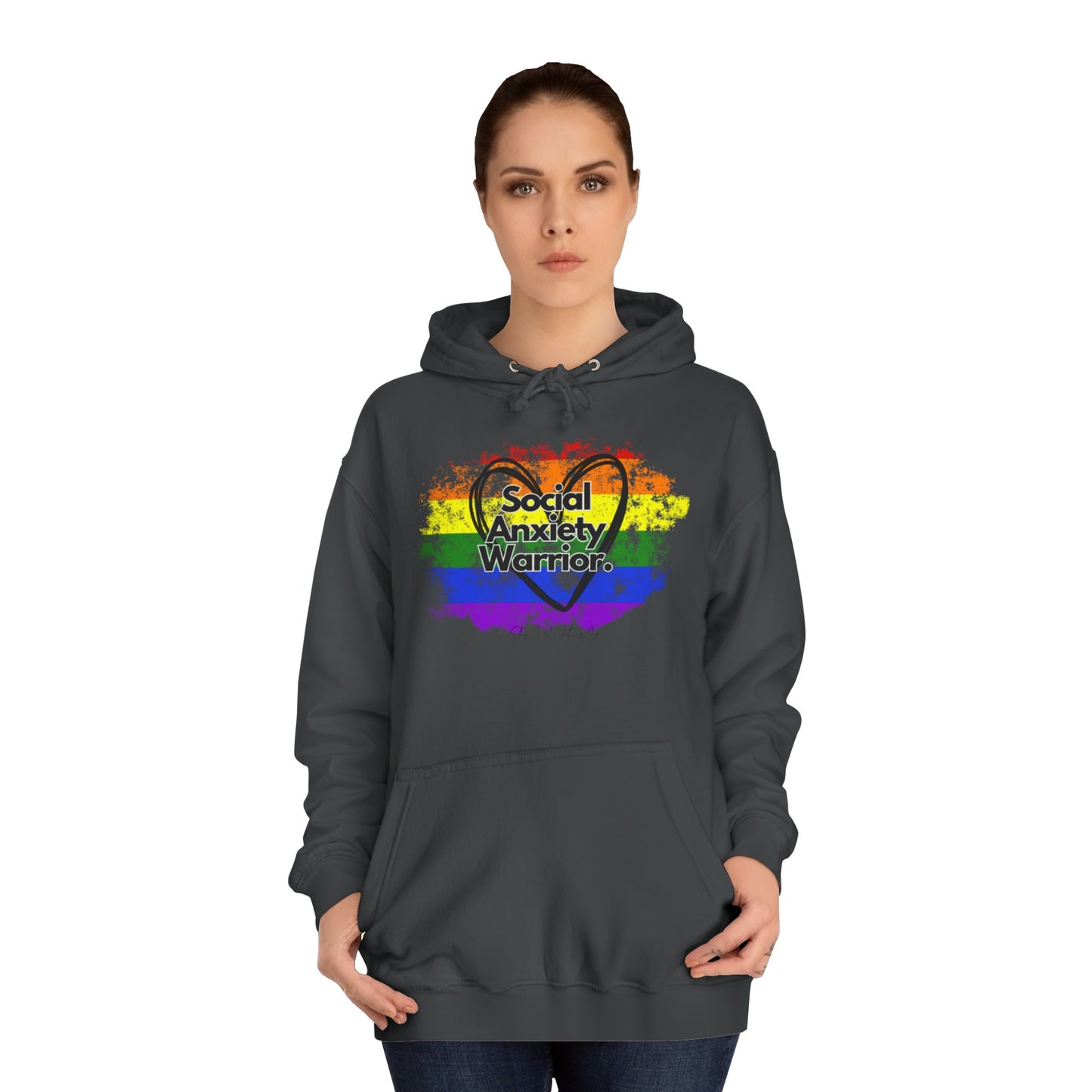 Rainbow Front Unisex College Hoodie