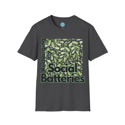 Recharging my Social Batteries Unisex Softstyle T-Shirt- Floral