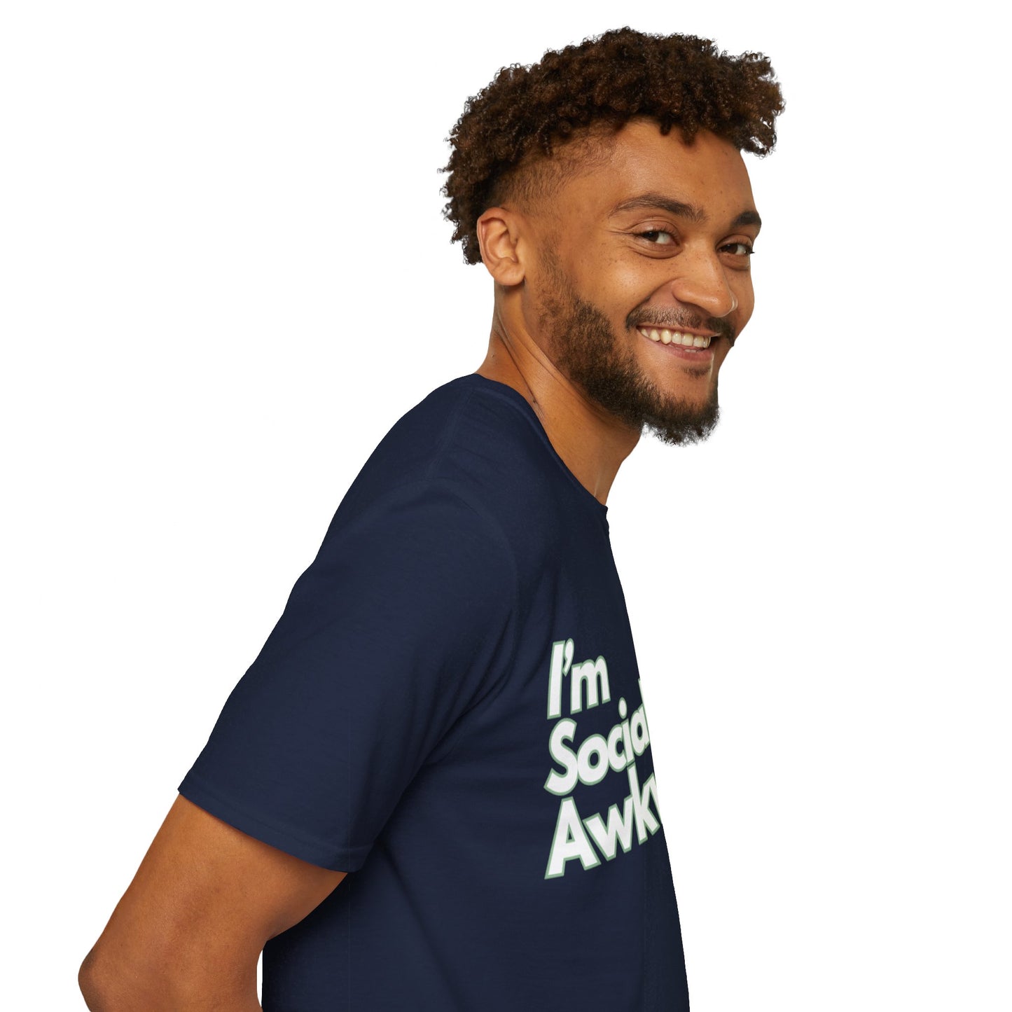 I'm Socially Awkward Unisex Softstyle T-Shirt-Logo White