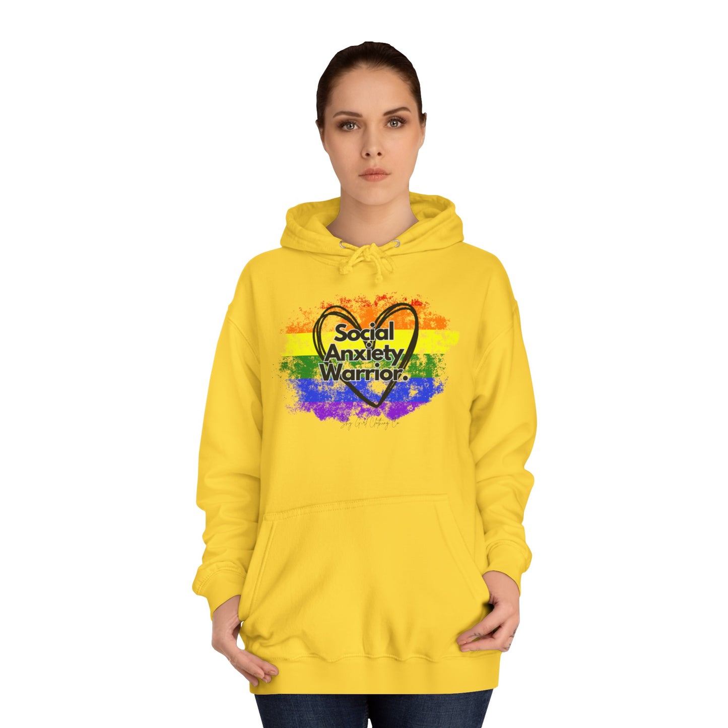 Rainbow Front Unisex College Hoodie