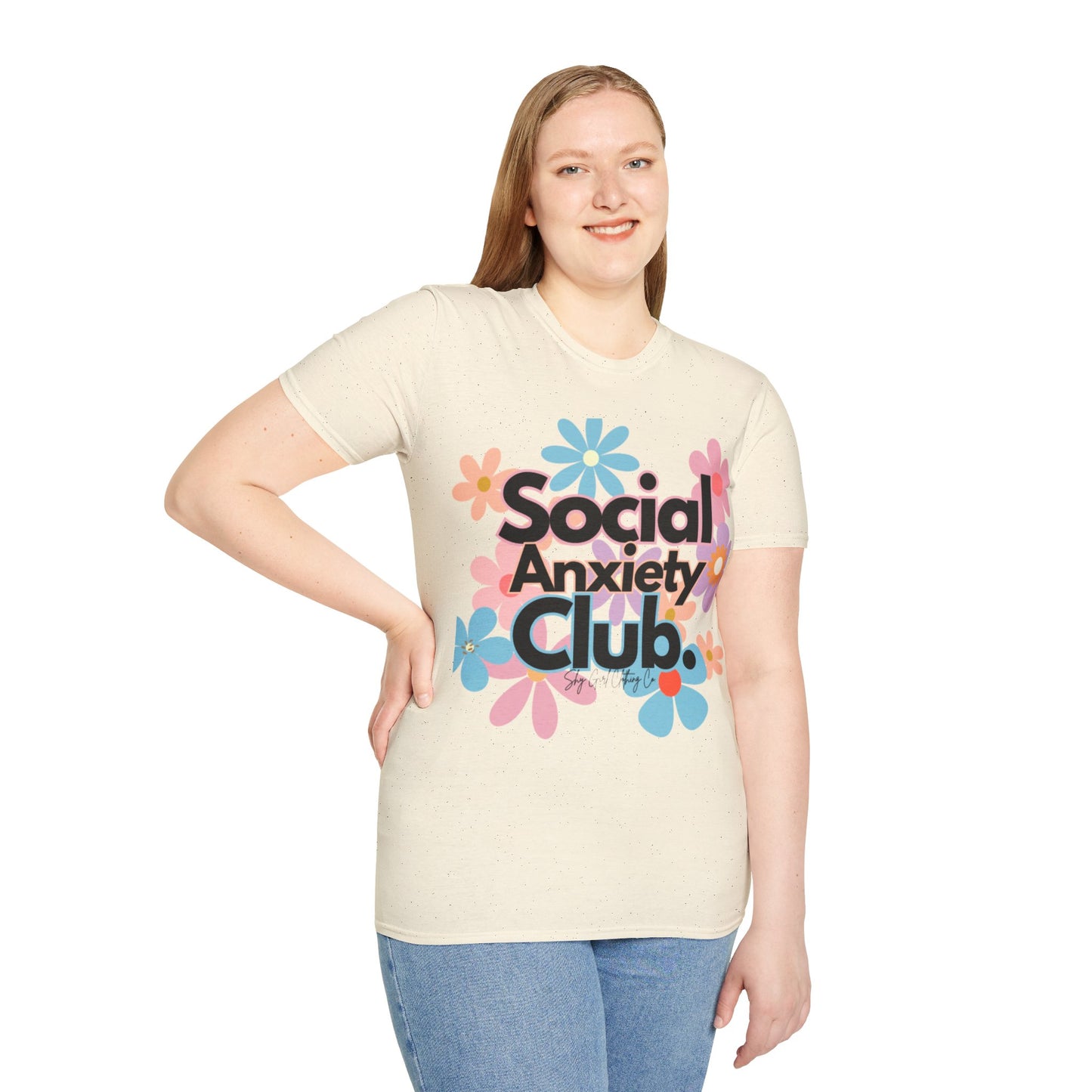 Social Anxiety Club Unisex Softstyle T-Shirt- Floral