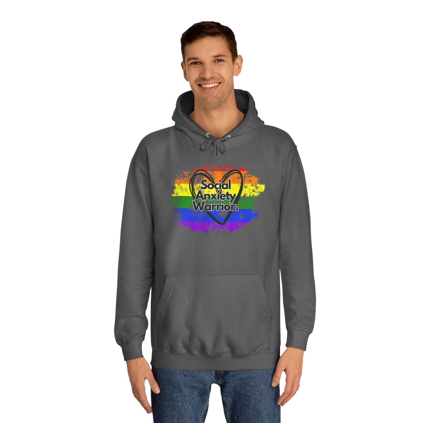 Rainbow Front Unisex College Hoodie