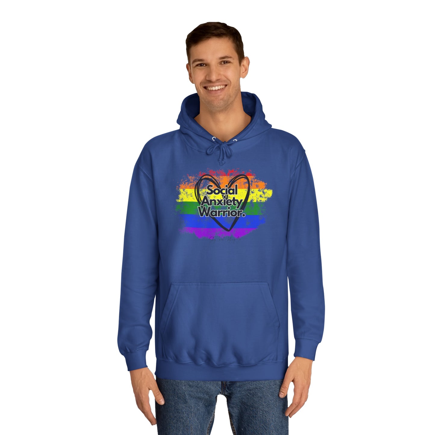 Rainbow Front Unisex College Hoodie