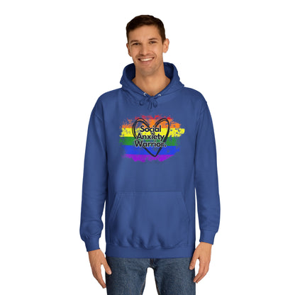 Rainbow Front Unisex College Hoodie