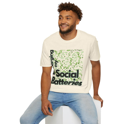 Recharging my Social Batteries Unisex Softstyle T-Shirt- Floral