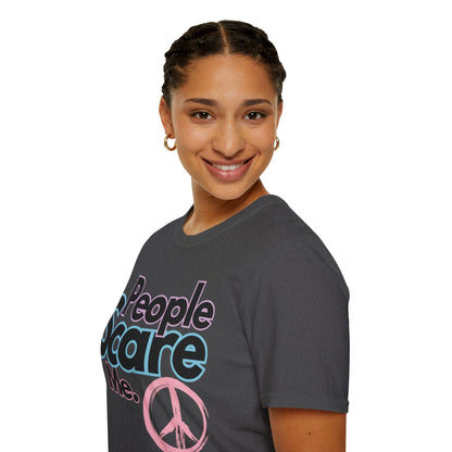 People Scare Me Unisex Softstyle T-Shirt- Peace Sign