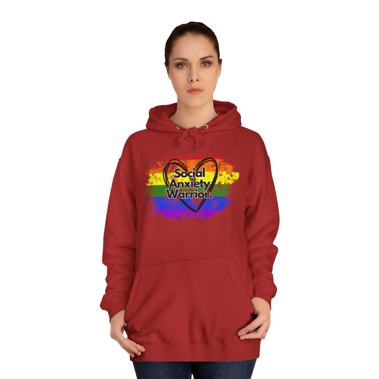 Rainbow Front Unisex College Hoodie