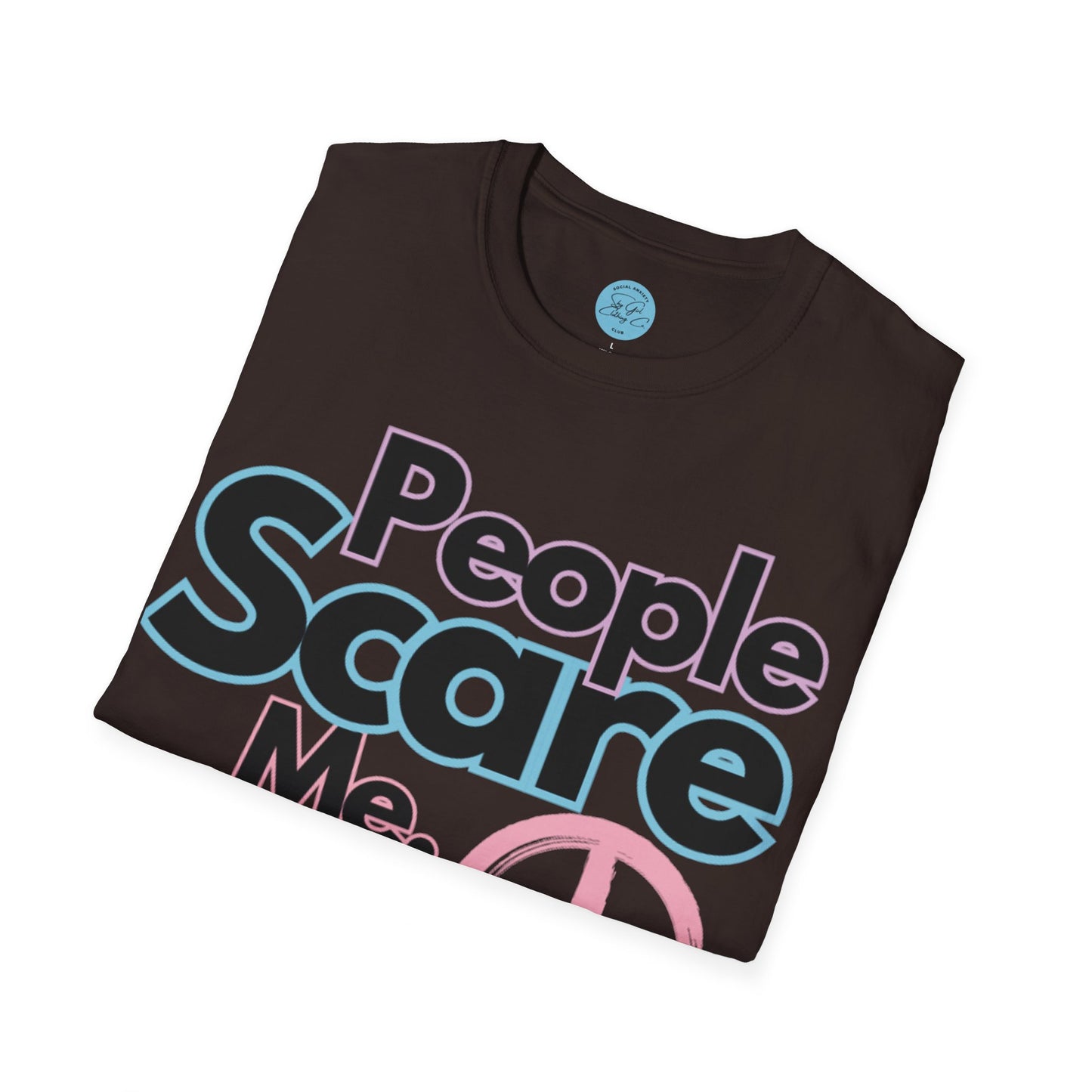 People Scare Me Unisex Softstyle T-Shirt- Peace Sign